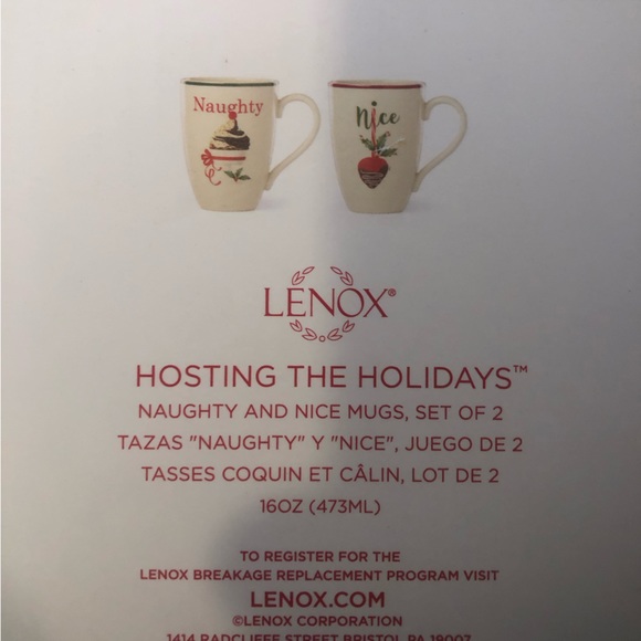 Lenox “naughty and Nice” mugs - Picture 2 of 3